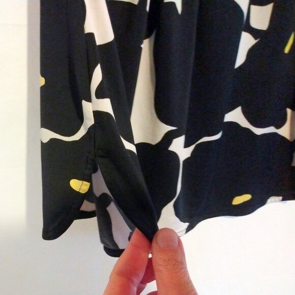 Worthington Black White Abstract Floral Sleeveless Top M Modern Classic Workwear - Picture 4 of 10